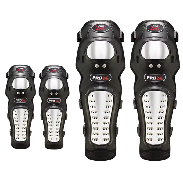 Kit Rodilleras + Coderas Ajustable Protector Acero Inoxidable JFHX1