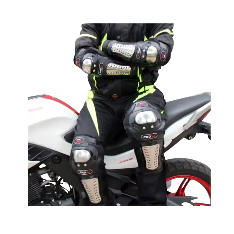 Kit Rodilleras + Coderas Ajustable Protector Acero Inoxidable JFHX1
