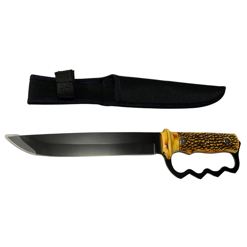 Cuchillo boxer ergonómico funda imitacion madera  JFK52G