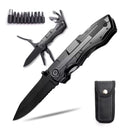 17 en 1 Navaja Multitool Plegable EDC puntas estándar tipo 1/4”(6.35 mm) +Funda JFK9009