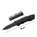 17 en 1 Navaja Multitool Plegable EDC puntas estándar tipo 1/4”(6.35 mm) +Funda JFK9009