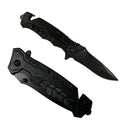 Navaja Con Rompe Vidrios Corta Cintos Y Clip Cuchillo F121