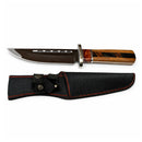 Cuchillo Bowie 34cm  Guarda de Protección Mango Madera +Funda JFS048