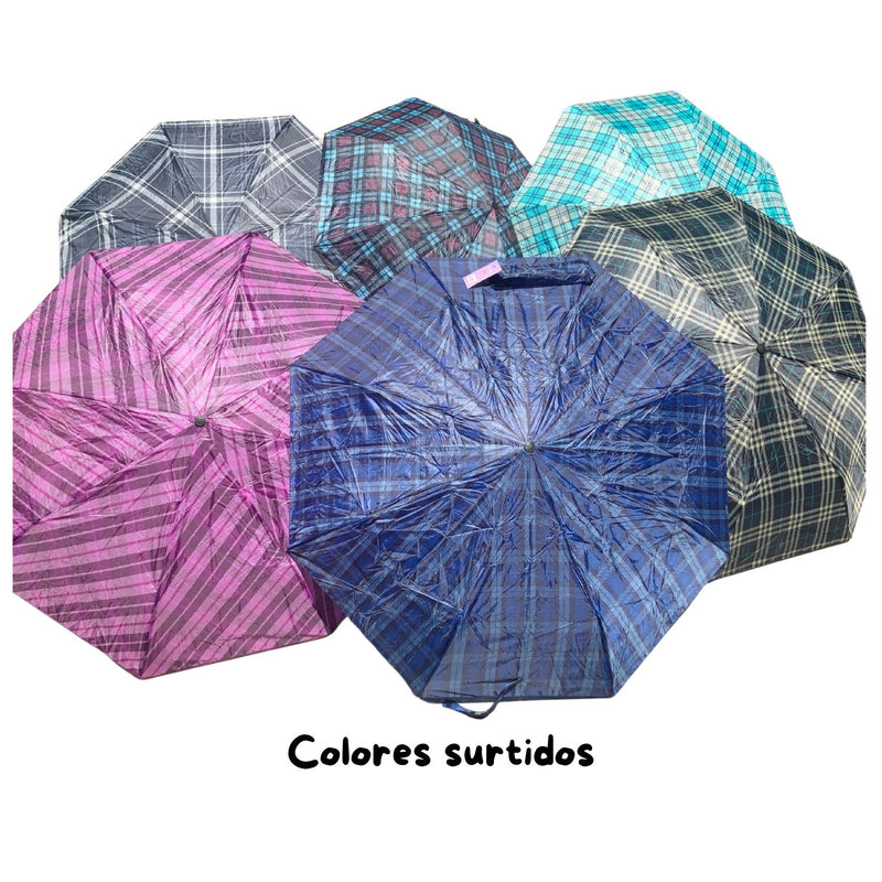Sombrilla de bolsillo retráctil 3 alturas con funda SURTIDO LLD03-E