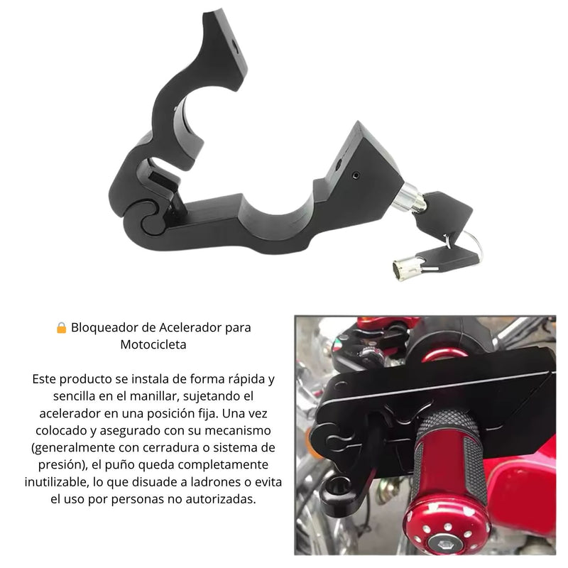 Cerradura Anti-Robo Acelerador Motocicleta, facil rapida instalación MTC003