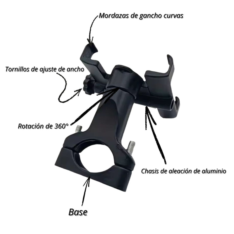 Soporte Universal MOTOCICLETA 1 puerto USB Smartphone 360° Antivibración  MTC046