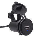 Cargador USB Moto Impermeable Montaje Manubrio y Retrovisor MTC052