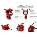 Faro Auxiliar LED Manubrio Moto Lente Óptica Aluminio Universal MTC135
