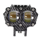 Faro Antiniebla Auxiliar Moto Doble Lente Proyector Blanco/Ámbar 3 Modos 12V MTC196