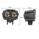 Faro Antiniebla Auxiliar Moto Doble Lente Proyector Blanco/Ámbar 3 Modos 12V MTC196