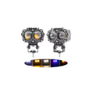 Faro Antiniebla Auxiliar Moto Doble Lente Proyector Blanco/Ámbar 3 Modos 12V MTC196