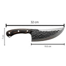Cuchillo Campamento “Black Forge” Funda Cuero Corte Potente JF928