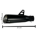 Escape Deportivo Universal Moto Negro Mate + Kit Montaje MTC267A