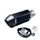 Escape Deportivo Moto Negro Punta Fibra Carbono MTC268