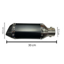 Escape Deportivo Moto Negro Punta Fibra Carbono MTC268