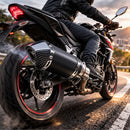 Escape Deportivo Moto Negro Punta Fibra Carbono MTC268