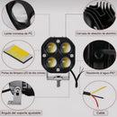 Faro LED Auxiliar Blanco/Ámbar IP67 Moto 4 Lentes Soporte Ajustable MTC809