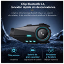 Intercom Casco Moto Bluetooth 5.4 Microfono Cámara HD 1080P frontal IP6 impermeable  MTC822