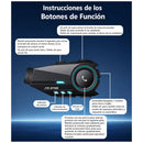 Intercom Casco Moto Bluetooth 5.4 Microfono Cámara HD 1080P frontal IP6 impermeable  MTC822