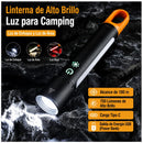 Lámpara mano Mosqueton Zoom Recargable USB 9 Modalidades Luz Blanca Roja MTYX113