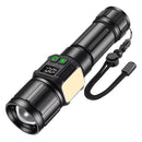 Linterna LED 30W Zoom Luz COB Lateral Imán display nivel % Batería (Kit con Estuche) MTYX26