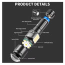 Linterna LED 30W Zoom Luz COB Lateral Imán display nivel % Batería (Kit con Estuche) MTYX26