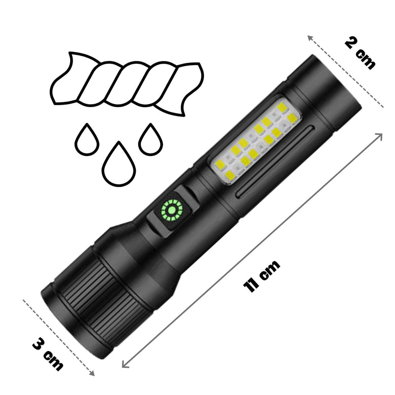 Lampara Mini recarga USB estrobo + cob caja tipo SUVIVER 5 pasos  NGSD134