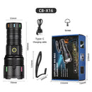 Linterna Power Bank 6modos Pantalla LCD Digital  Zoom Rompe vidrios+iman NGSD141