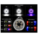 Lámpara LED XPE Luz UV  Multifunción Mosqueton Imán Pantalla digital efecto patrulla NGSD198