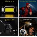 Lámpara Frontal LED COB 30W Recargable USB C Sensor de Movimiento NGSD282