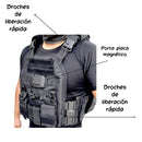 Chaleco Molle, PORTA: Placas, Cargadores, +Comparti, Liberación rápida 1 PASO (ver video Descripción) PJ626