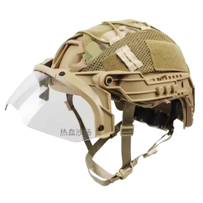 Visor Balístico Casco Protección Nivel 3A Montaje Riel Universal Abatible y Ajustable PJ726