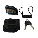 Candado antirrobo “press lock” Moto, Bici Alarma c/sensor movimiento+Funda 6mm S8305
