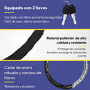Candado Antirrobo Cable Reforzado 120 CM Moto/Bici S925
