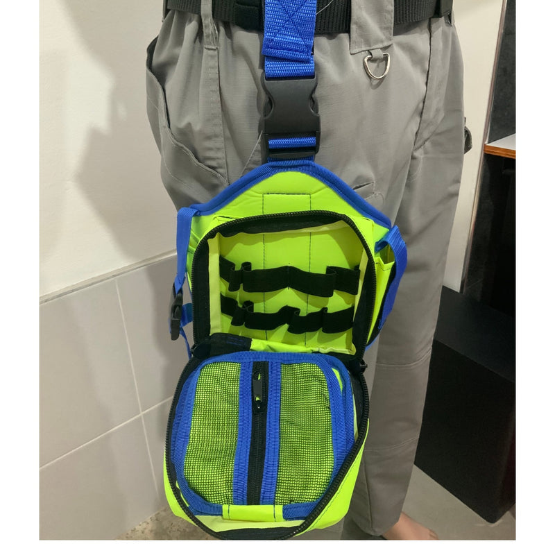 Chaleco Paramédico + Piernera – 3 Bolsas molle ALTA VISIVILIDAD SN200
