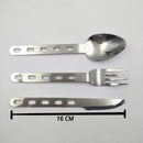 3 en 1 : Set de Cubiertos Portátiles Acero Inoxidable Mosquetón SN219