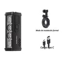 Lámpara LED Bici MOTO Display Digital de Batería Soporte Ajustable USB-C TC3107