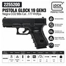 Glock 19 Gen3 CO₂ 4.5 mm – 21 Tiros Semiautomática 410 FPS UX200