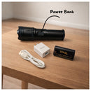 Linterna Power Bank Emergencia Luz LED  Zoom 5 modos USB-C VOG133