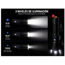 Lampara Emergencia LED  3 modos Rompe Vidrios, Corta Cinturón  Pantalla Digital VOG155