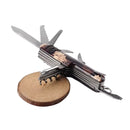 16 en 1 Navaja Multiusos tipo suiza Compacta 9cm con Lupa + Kit Herramientas EDC W333