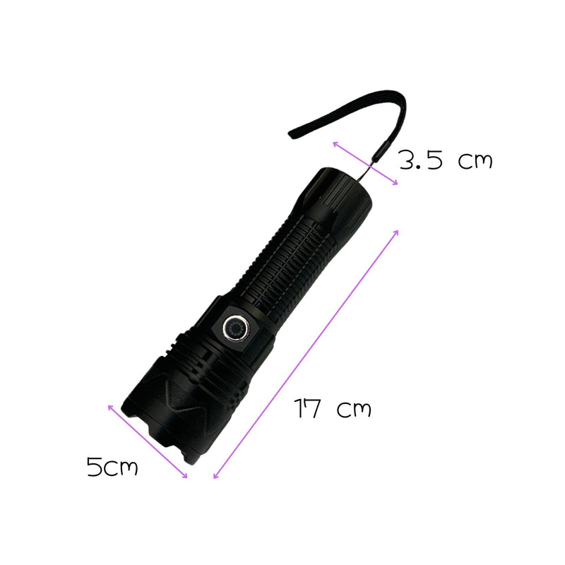 Lampara Efecto patrulla recargable USB 5 pasos estrobo carcasa metal  WL11