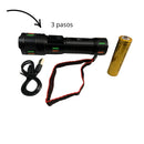 Linterna led T180, Nivel de carga digital, 3 pasos, zoom, usb WL16