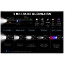 Lámpara Táctica LED  5 Modos Zoom Corta soga Efecto Patrulla indicador carga WL29