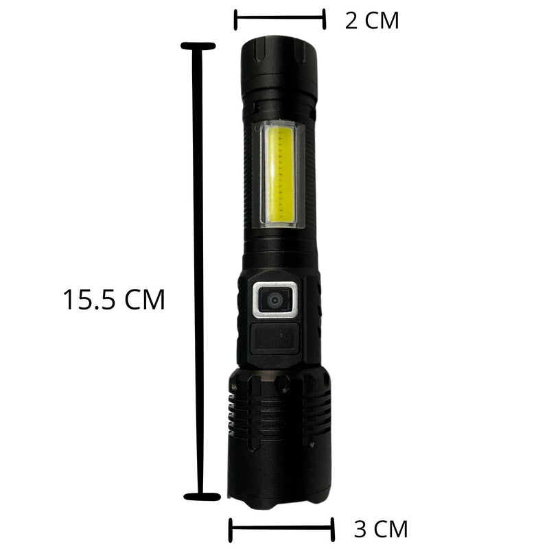 Linterna Recargable, 3 pasos, Zoom DT643