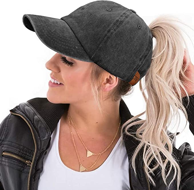 Gorra deportiva orificio para cola de caballo  mujer A55