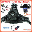 Lámpara Cabeza Minera 5 Pasos 2500 Lm Zoom Led Cree T6 Dt262