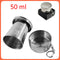 Vaso Plegable Acero Inoxidable Llavero Camping 50 ml Sb50