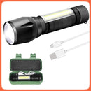 Mini Lámpara Táctica 1200lms Zoom Led Barra Cob Recargable Usb BQ803 / Dt321