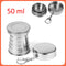 Vaso Plegable Acero Inoxidable Llavero Camping 50 ml Sb50